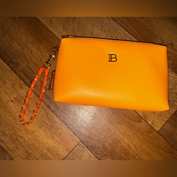 Balmain Paris Hair Couture Limited Edition Orange Cosmetic Bag NIB - Picture 2 of 9